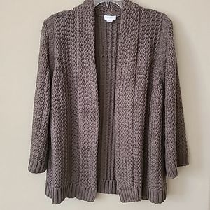 Chico's cocoa brown 3/4 sleeve cardigan